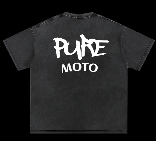 V1 Pure Moto Tee - Acid Washed Black REFLECTIVE